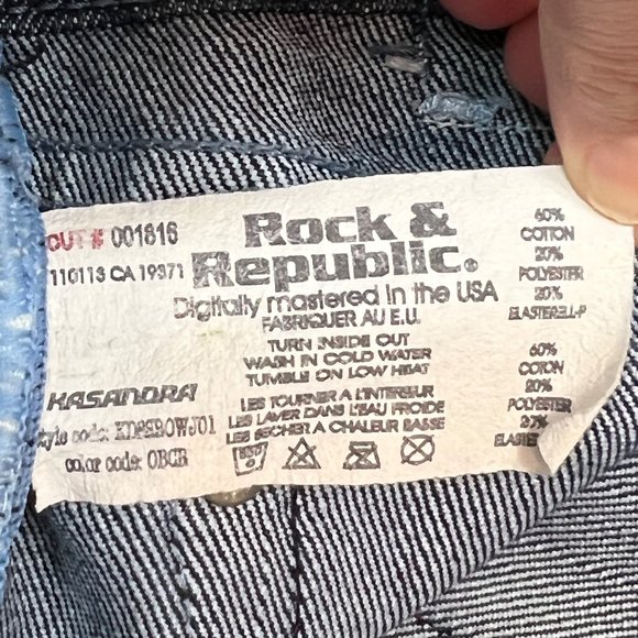 Rock & Republic Kasandra Mid Rise Jeans Size 30 Waist - Picture 14 of 16